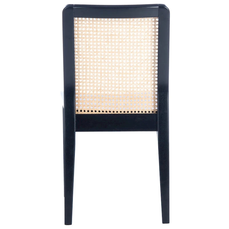 Chaise de salle à manger en rotin blanc/noir/marron/naturel, lot de 2
