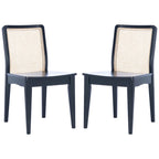 Chaise de salle à manger en rotin blanc/noir/marron/naturel, lot de 2