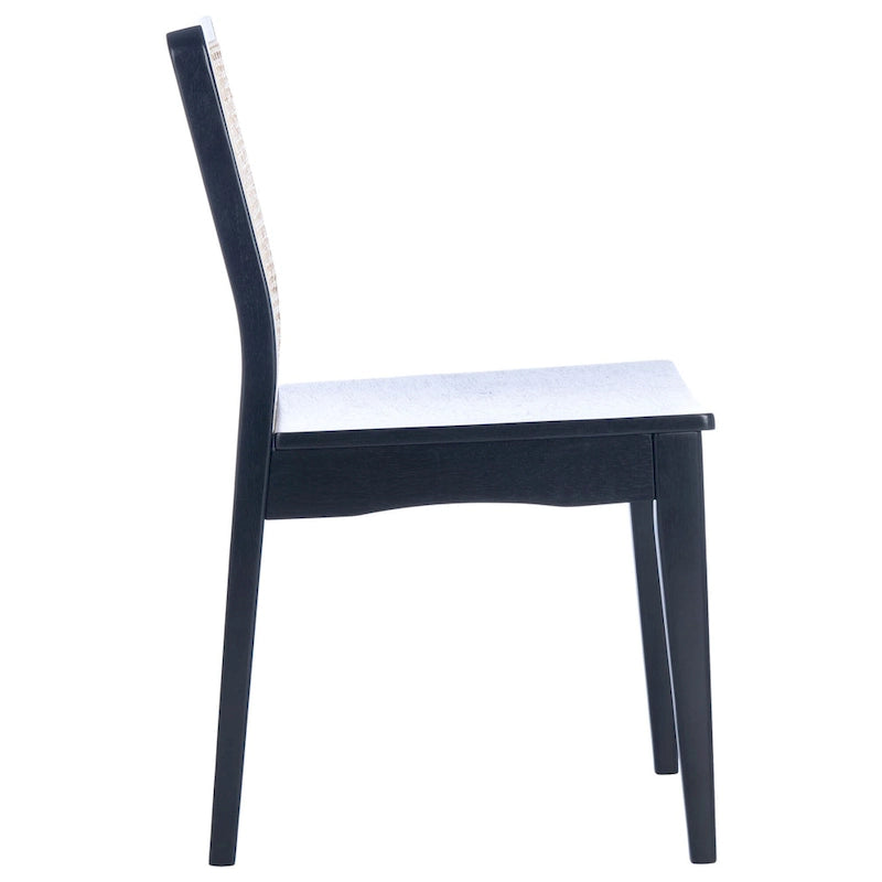 Chaise de salle à manger en rotin blanc/noir/marron/naturel, lot de 2