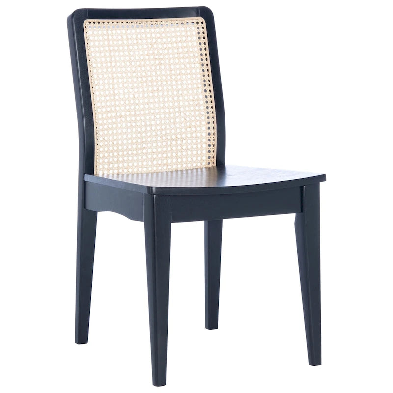 Chaise de salle à manger en rotin blanc/noir/marron/naturel, lot de 2