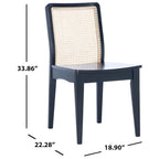 Chaise de salle à manger en rotin blanc/noir/marron/naturel, lot de 2