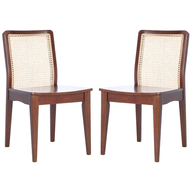 Chaise de salle à manger en rotin blanc/noir/marron/naturel, lot de 2