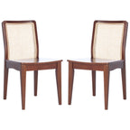 Chaise de salle à manger en rotin blanc/noir/marron/naturel, lot de 2