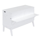 Lit escamotable mural Queen/Double gris/blanc avec port USB – 1 personne