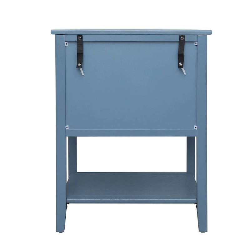 Table de chevet à 2 tiroirs en rotin gris/vert/bleu, simple
