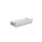 Commode haute asymétrique blanche avec pieds dorés