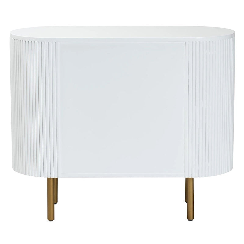 Commode à 3 tiroirs White & Gold Mid-Century, 1 personne