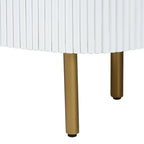 Commode 3 tiroirs Mid-Century Blanc & Or, 1 personne