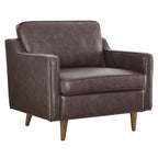Fauteuil en cuir véritable (tanné/marron) – Une place