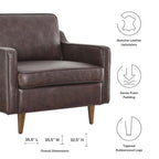 Fauteuil en cuir véritable (tanné/marron) – Une place