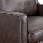 Fauteuil en cuir véritable (tanné/marron) – Une place