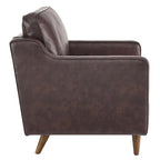 Fauteuil en cuir véritable (tanné/marron) – Une place