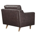 Fauteuil en cuir véritable (tanné/marron) – Une place