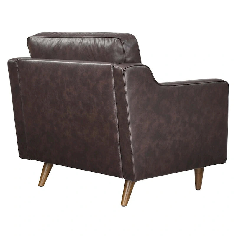 Fauteuil en cuir véritable (tanné/marron) – Une place