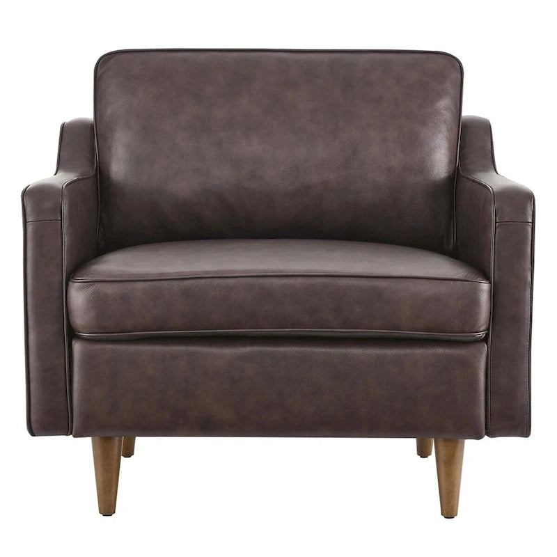 Fauteuil en cuir véritable (tanné/marron) – Une place