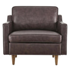 Fauteuil en cuir véritable (tanné/marron) – Une place