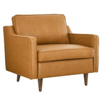 Fauteuil en cuir véritable (tanné/marron) – Une place