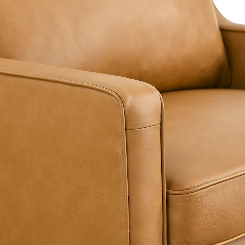 Fauteuil en cuir véritable (tanné/marron) – Une place