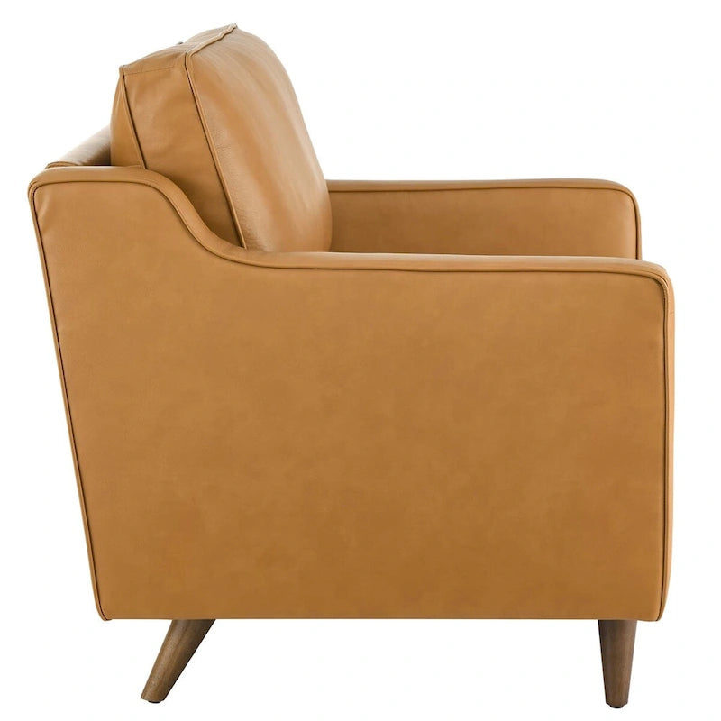 Fauteuil en cuir véritable (tanné/marron) – Une place