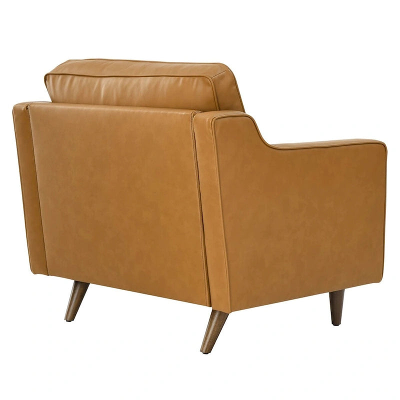 Fauteuil en cuir véritable (tanné/marron) – Une place