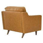 Fauteuil en cuir véritable (tanné/marron) – Une place