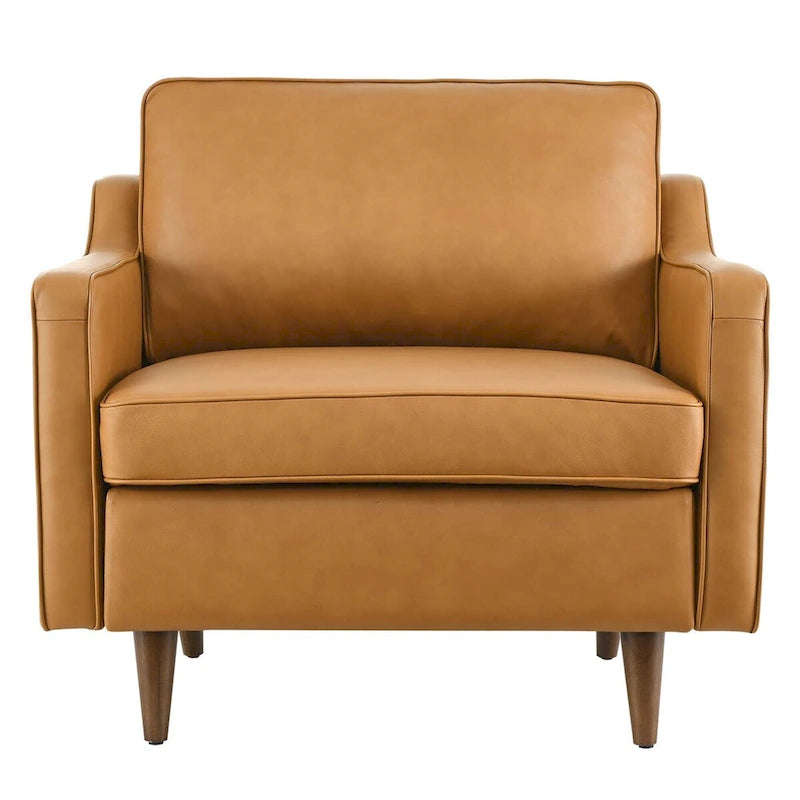 Fauteuil en cuir véritable (tanné/marron) – Une place