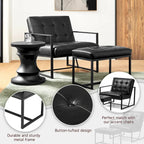 Pouf ottoman capitonné, simili cuir, une place – Noir / Marron / Vert chasseur / Bleu marine / Fauve