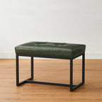 Pouf ottoman capitonné, simili cuir, une place – Noir / Marron / Vert chasseur / Bleu marine / Fauve