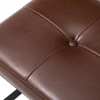 Pouf ottoman capitonné, simili cuir, une place – Noir / Marron / Vert chasseur / Bleu marine / Fauve