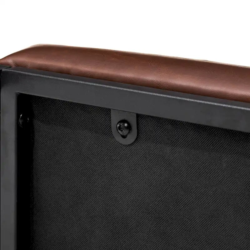 Pouf ottoman capitonné, simili cuir, une place – Noir / Marron / Vert chasseur / Bleu marine / Fauve