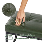 Pouf ottoman capitonné, simili cuir, une place – Noir / Marron / Vert chasseur / Bleu marine / Fauve