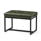 Pouf ottoman capitonné, simili cuir, une place – Noir / Marron / Vert chasseur / Bleu marine / Fauve