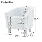 Fauteuil d'appoint moderne rembourré avec pieds en bois