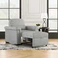 Fauteuil-lit convertible 3-en-1 gris / beige / bleu foncé, simple