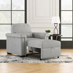 Fauteuil-lit convertible 3-en-1 gris / beige / bleu foncé, simple
