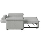 Fauteuil-lit convertible 3-en-1 gris / beige / bleu foncé, simple