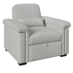 Fauteuil-lit convertible 3-en-1 gris / beige / bleu foncé, simple