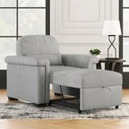 Fauteuil-lit convertible 3-en-1 gris / beige / bleu foncé, simple