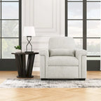 Fauteuil-lit convertible 3-en-1 gris / beige / bleu foncé, simple