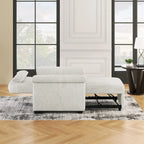 Fauteuil-lit convertible 3-en-1 gris / beige / bleu foncé, simple
