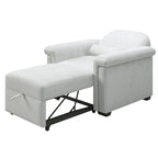 Fauteuil-lit convertible 3-en-1 gris / beige / bleu foncé, simple