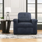 Fauteuil-lit convertible 3-en-1 gris / beige / bleu foncé, simple