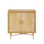 Buffet double porte blanc/naturel, style géométrique moderne