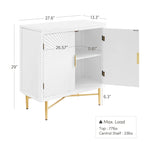 Buffet double porte blanc/naturel, style géométrique moderne