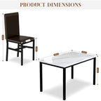 Ensemble de salle à manger 5 pièces en faux marbre blanc/café et expresso, 4 places