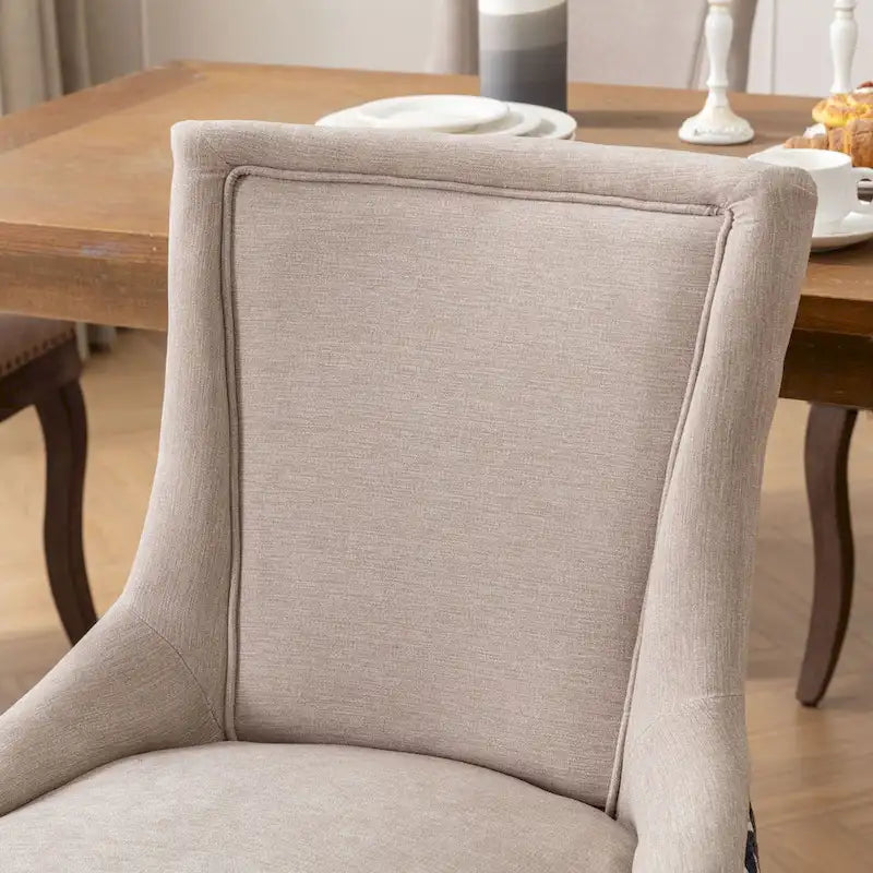 Chaise de salle à manger tapissée à oreilles gris/orange/bleu/beige/rouge/jaune, lot de 2