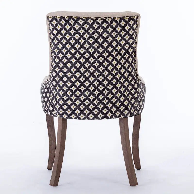 Chaise de salle à manger capitonnée à oreilles grise/orange/bleue/beige/rouge/jaune, lot de 2