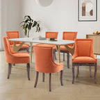 Chaise de salle à manger capitonnée à oreilles grise/orange/bleue/beige/rouge/jaune, lot de 2