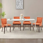Chaise de salle à manger capitonnée à oreilles grise/orange/bleue/beige/rouge/jaune, lot de 2