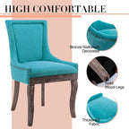Chaise de salle à manger capitonnée à oreilles grise/orange/bleue/beige/rouge/jaune, lot de 2